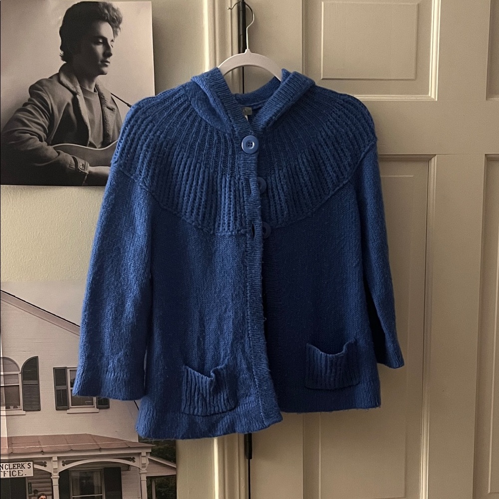 dELiA*s Blue Knit Cape Jacket